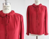 Vintage Albert Nipon Rose Petal Silk Blouse / s-m