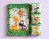 KIT - Dollhouse Crib Comforter, Jungle Babies, 1/24th Scale with Matching Pillows - Halfscale
