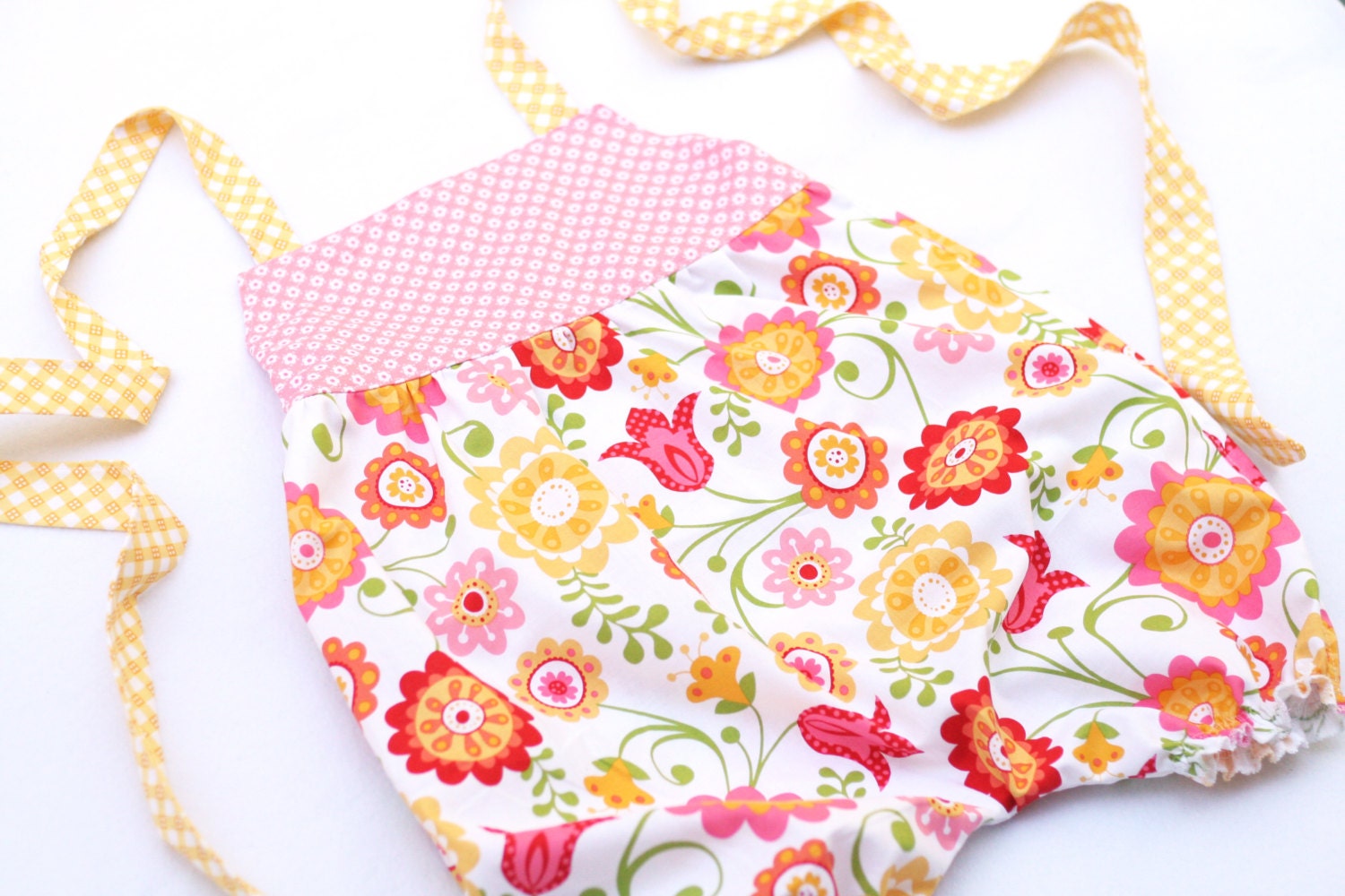 Bubble Romper, Baby Romper, Reverse Knot Romper, Monogramming Included, Floral