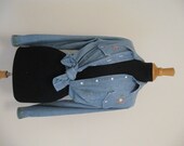 vintage denim shirt with embroidery Oversized
