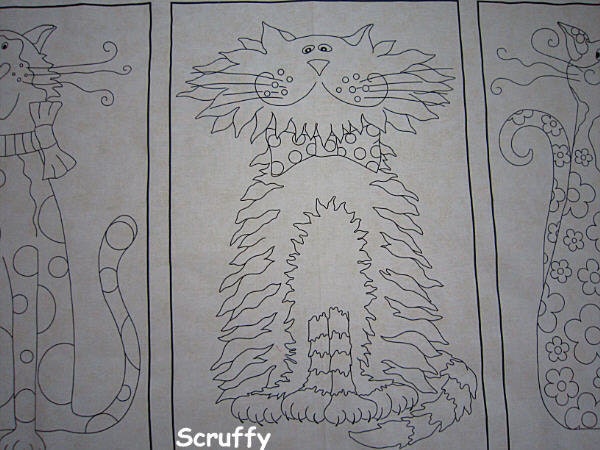 Large Cats Panel - UK Manower Fabric - 999 Fancy Cats 2  - Price for Panel of 3