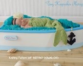 INSTANT DOWNLOAD Mermaid Cocoon Knitting Pattern -- Charming Newborn Photo Prop -- PDF Number 115 -- 16,000 patterns sold