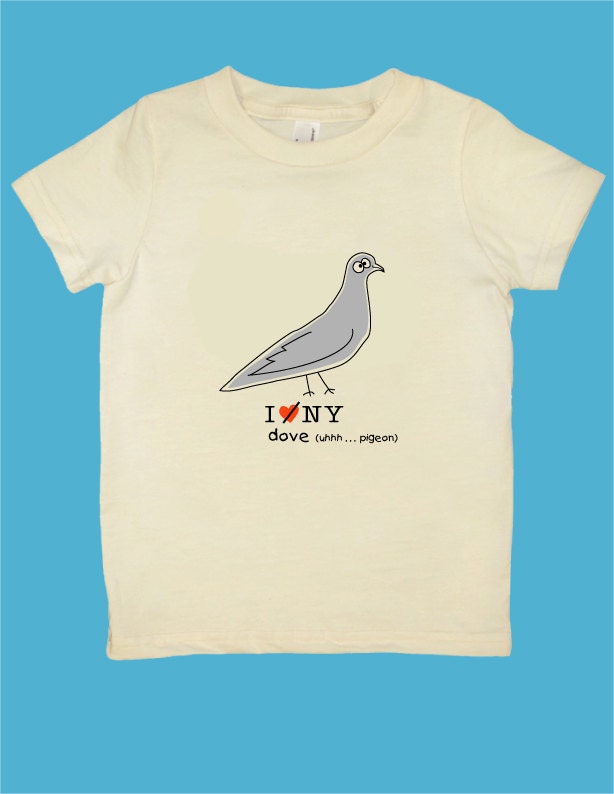 I dove new york pigeon screenprinted T-shirt