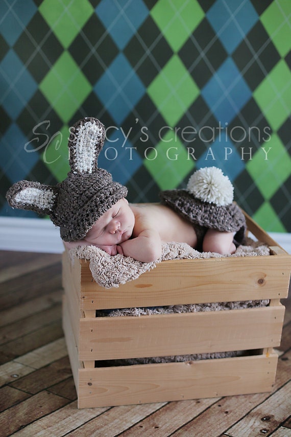 Crochet Bum Cover, Butt Cover, Baby Tush Cover, Baby Diaper Cover, Baby Bunny Tail, Newborn Butt Cover, Infant Bum Cover, Photo Prop, Barley