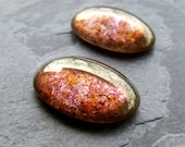 Sale-See Store Announcement-Czech Glass Taupe Luster Cabochon-25mm x 18mm-2