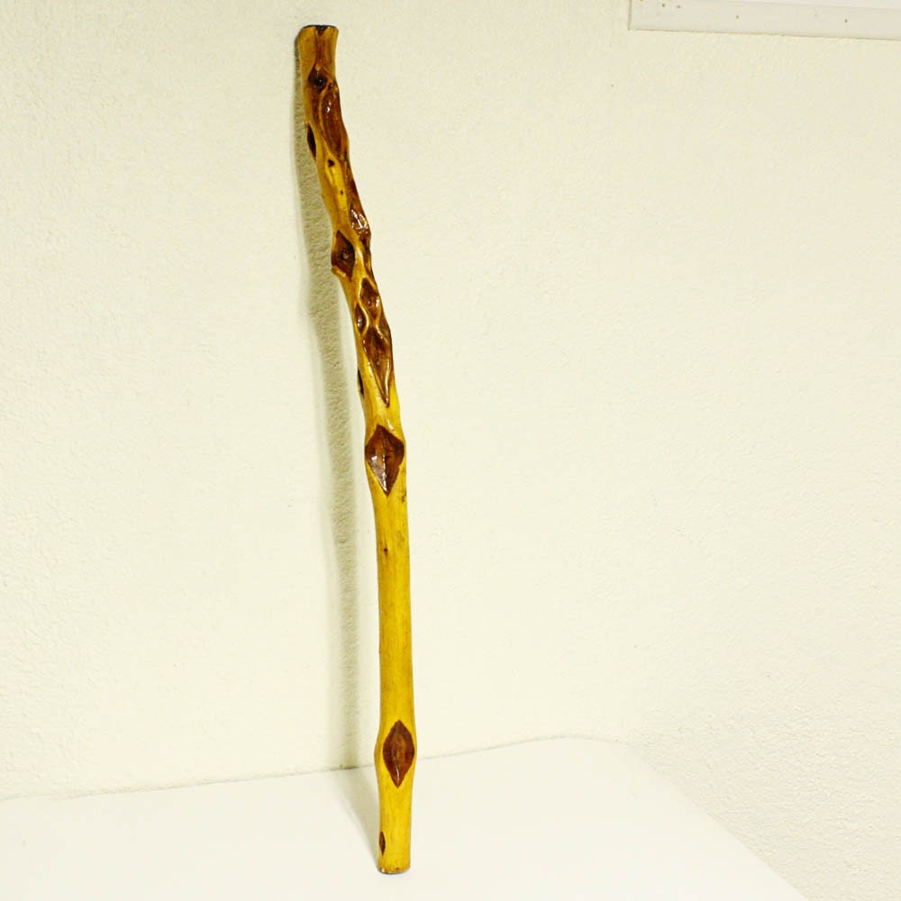 vintage cane - walking cane - walking stick - diamond willow - wood