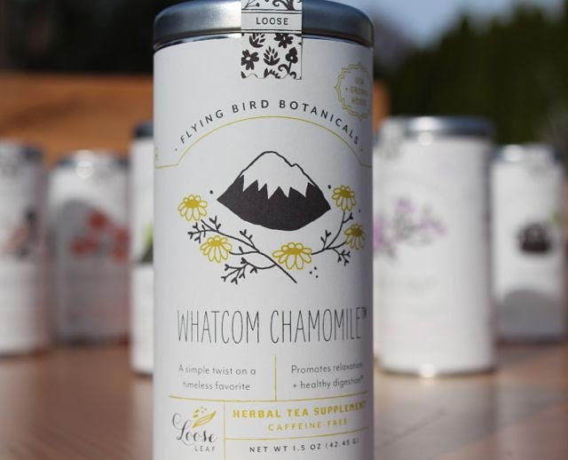 whatcom chamomile, hand crafted herbal tea made with organic herbs.