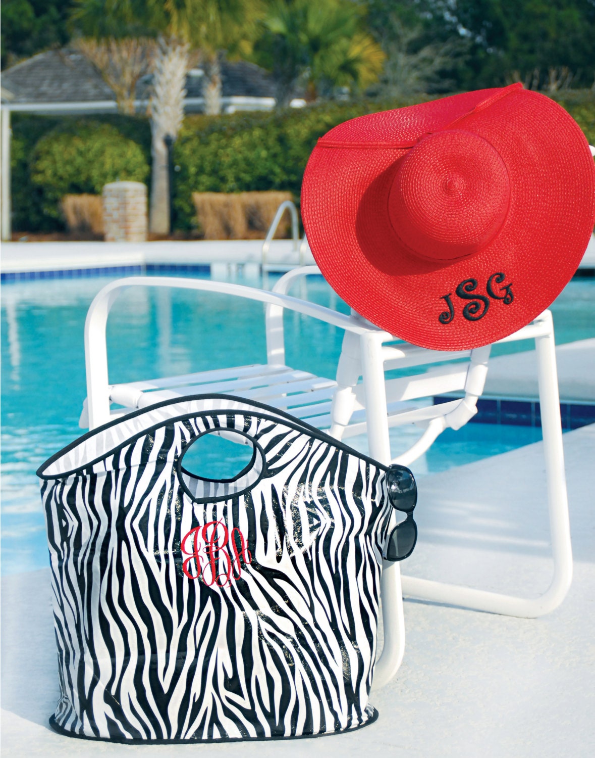 Personalized Zebra Stripe Tote Bag for Bridesmaid, Beach or Gym- Fun Accessory