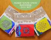 Papel Picado DIY Kit . Makes 4 banners . Mexican papercut bunting decorations