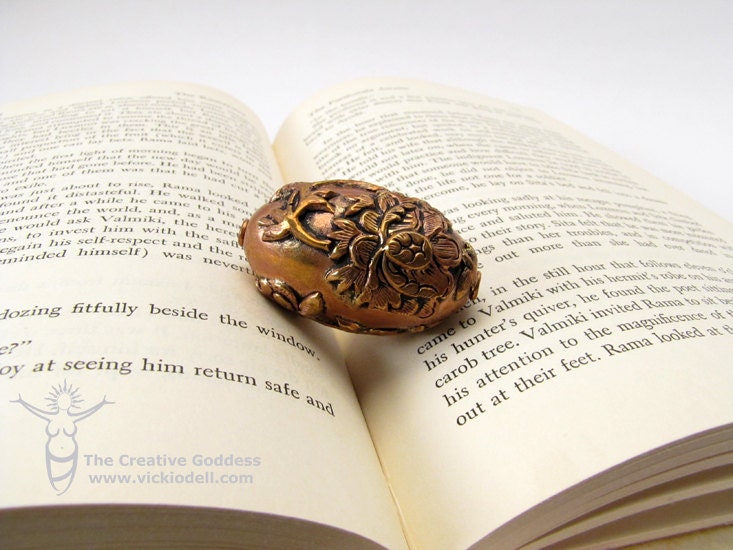 Large, Handmade Soldered Copper Bead from Nepal