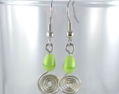 Spring Green and Spiral Earrings