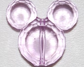 2 LIGHT PURPLE 37mm BIG Mickey Mouse Beads Charm Faceted for Kandi Rave Raver Kandy Disneyland Disneyworld Disney Mouse Head Ears Crystal