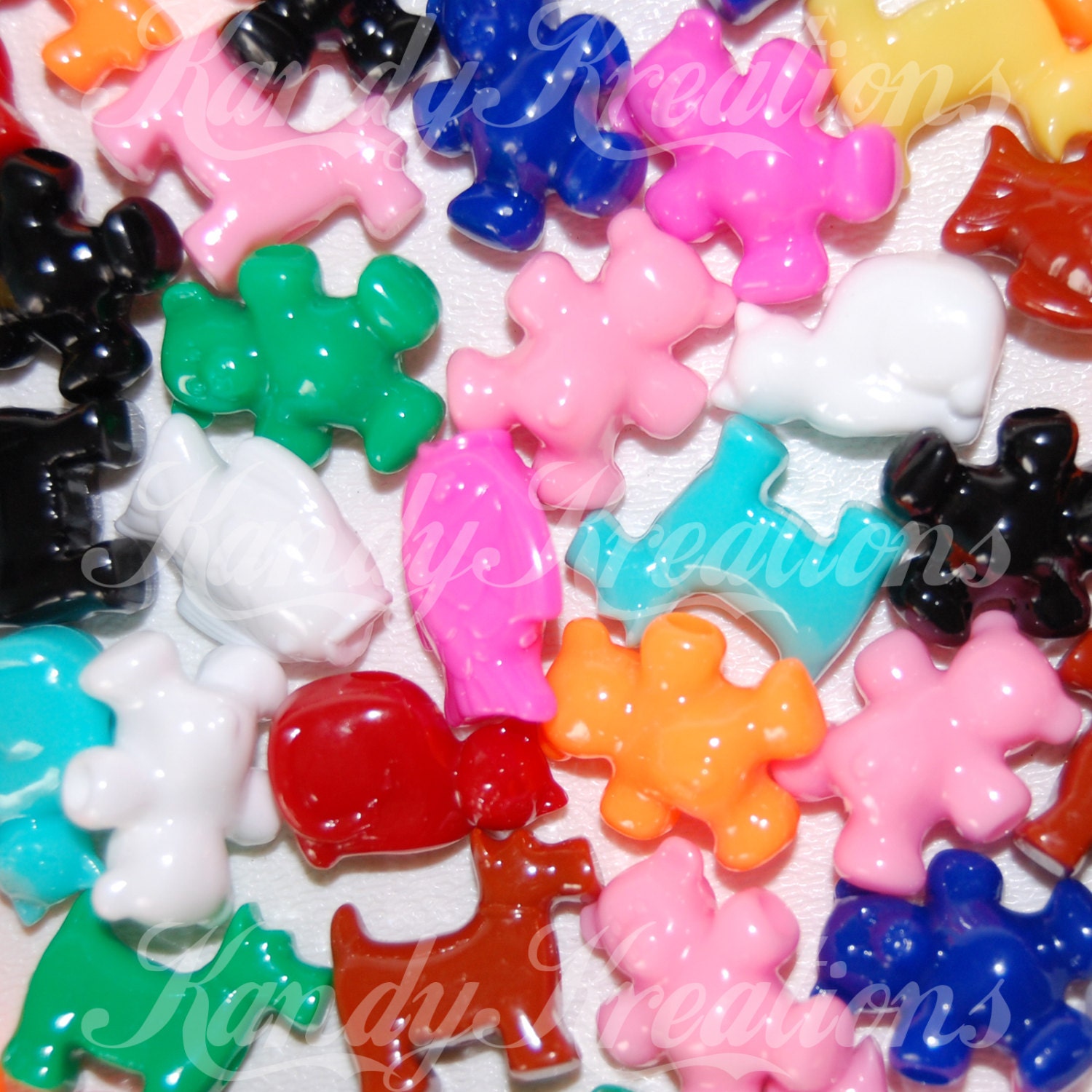 10 animal shaped plastic Novelty pony bead craft by KandyLand