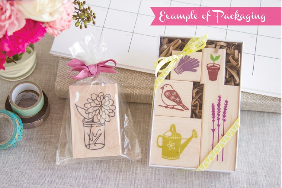 Bicycle Stamp - Handcrafted and Wood Mounted - Great for Cardmaking Scrapbooking Gift Wrap Favors and More
