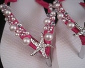 NEW 2013 So Sweet Bride Shoshanna Starfish Pearl and Swarovski Crystal Bridal Wedding Flip Flops