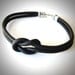 Reef Knotted Black Leather bracelet