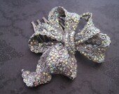 Metal Rhinestone ribbon hair comb