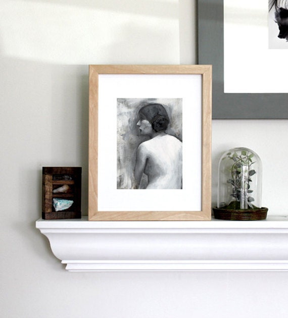 black and white nude portrait fine art signed print