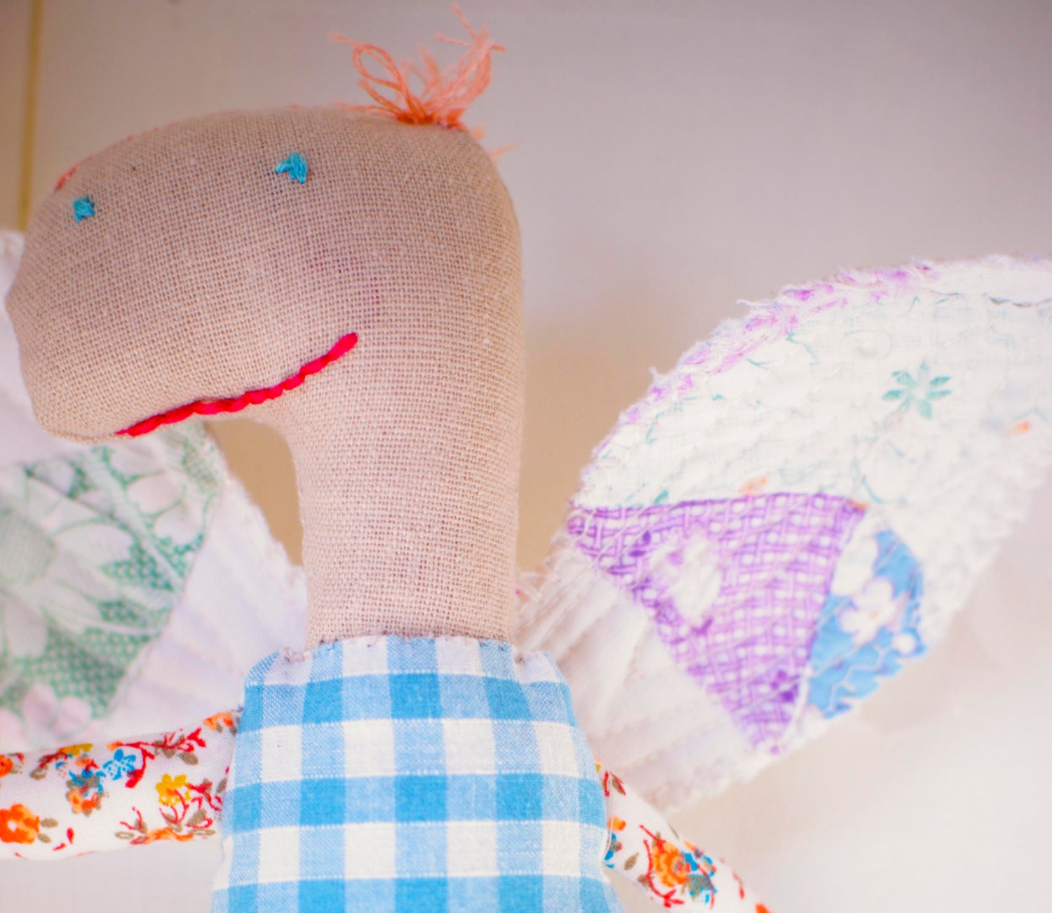 Blue Gingham Guardian Angels Faerie- on sale