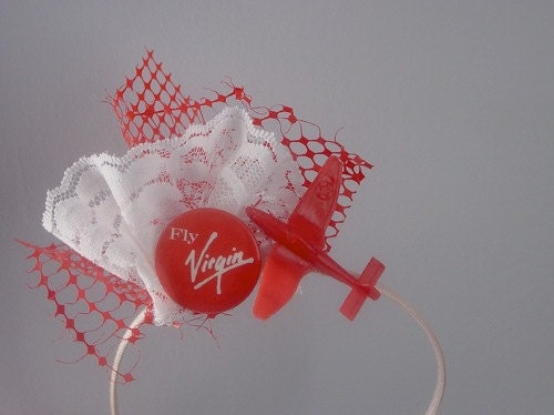 Fly Virgin headpiece . kawaii on the fly fascinator statement