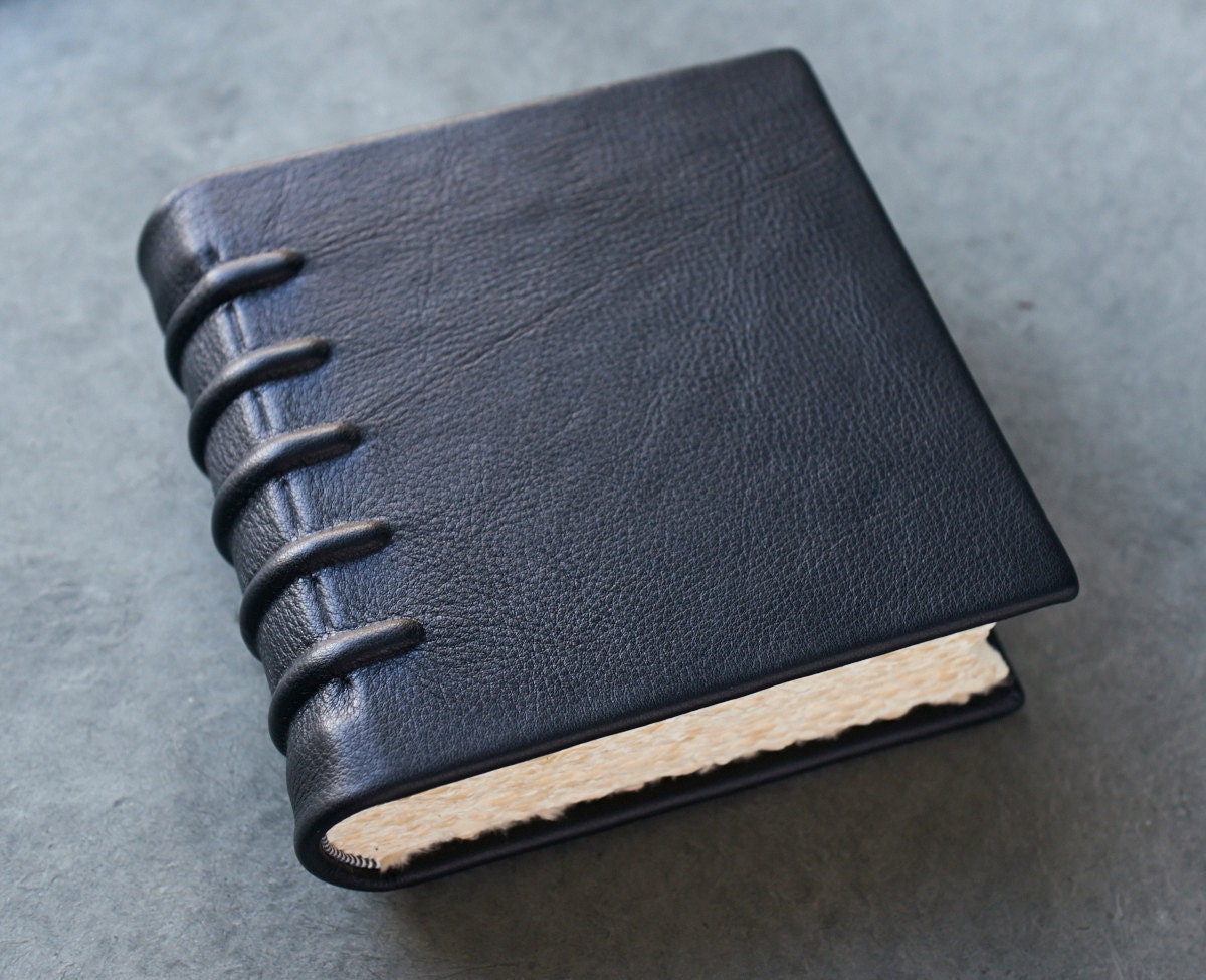 Leather Sketchbook or Journal - 6x6 Cordbound