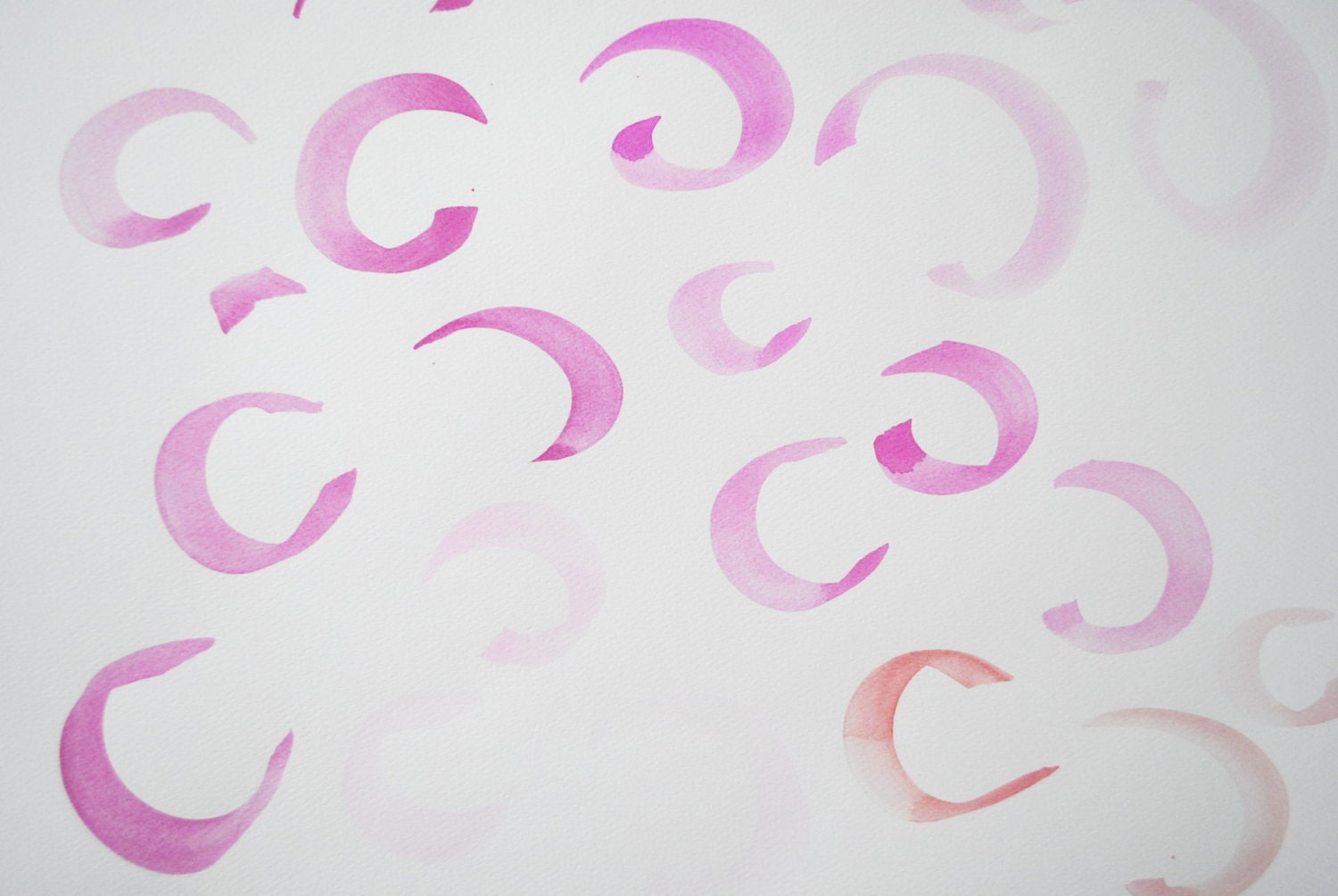 graphic watercolor in pinks