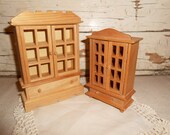 Vintage Miniature Doll House Cupboard Cabinets
