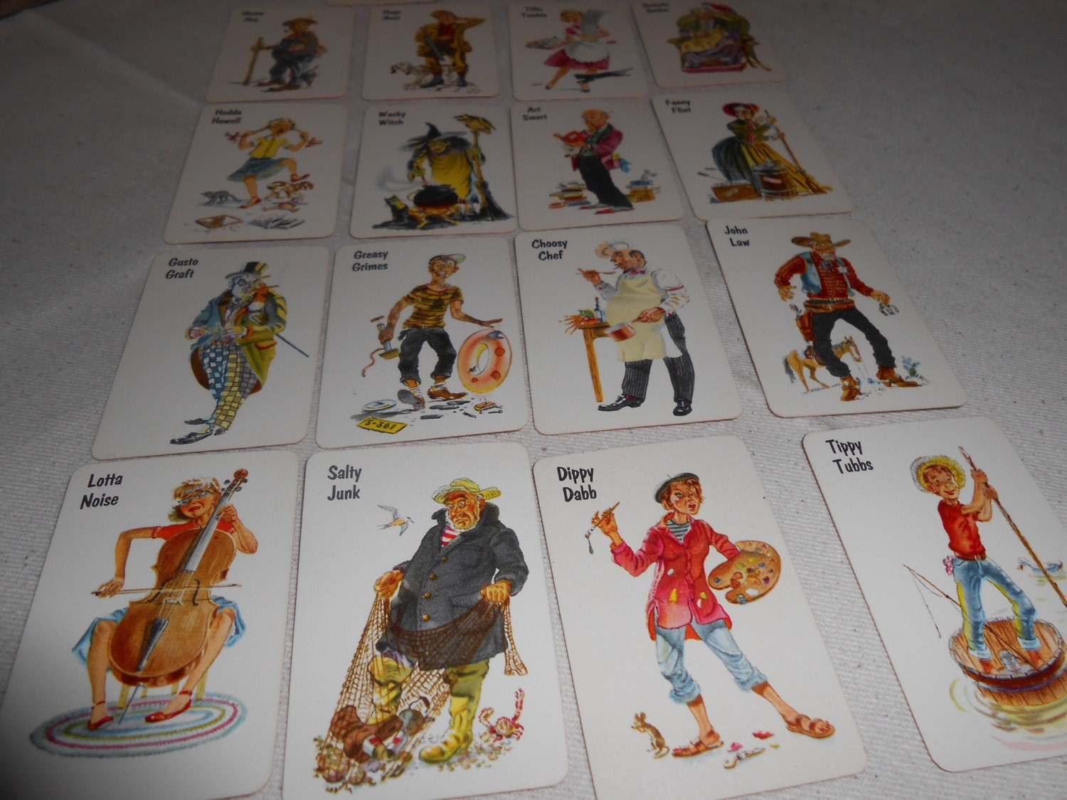 Vintage Whitman Old Maid Miniature Game Cards for Scrapbooking