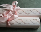 Valentine Sale...Vintage French Pink Moire Rosebud Wallpaper Roll