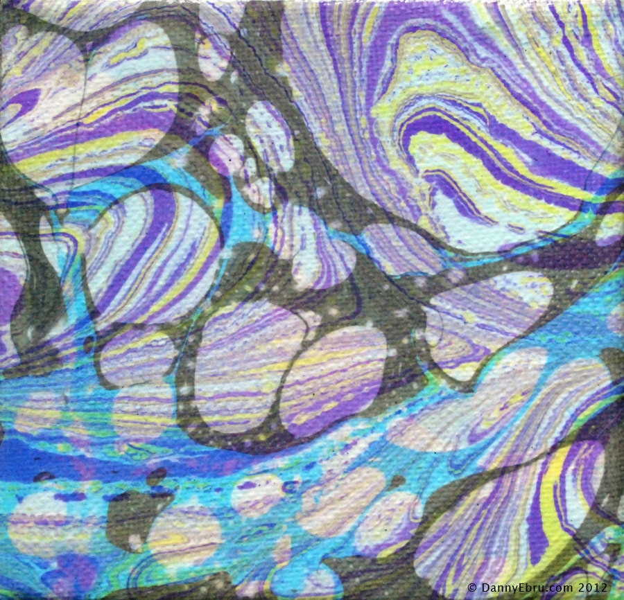 abstract mini marbled canvas