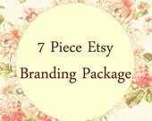 7 piece Etsy branding package. Vintage Roses