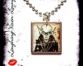 Vampire Jewelry - Horror Necklace - Nosferatu Style-A Small Pendant - Square Or Round - Vampire Necklace - Horror Jewelry Nosferatu Necklace