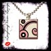 Art Deco Necklace Jewelry - Abstract Jewelry Necklace - Art Deco Pink Style-H Small Pendant - Square Or Round - Rainbow Necklace Circles
