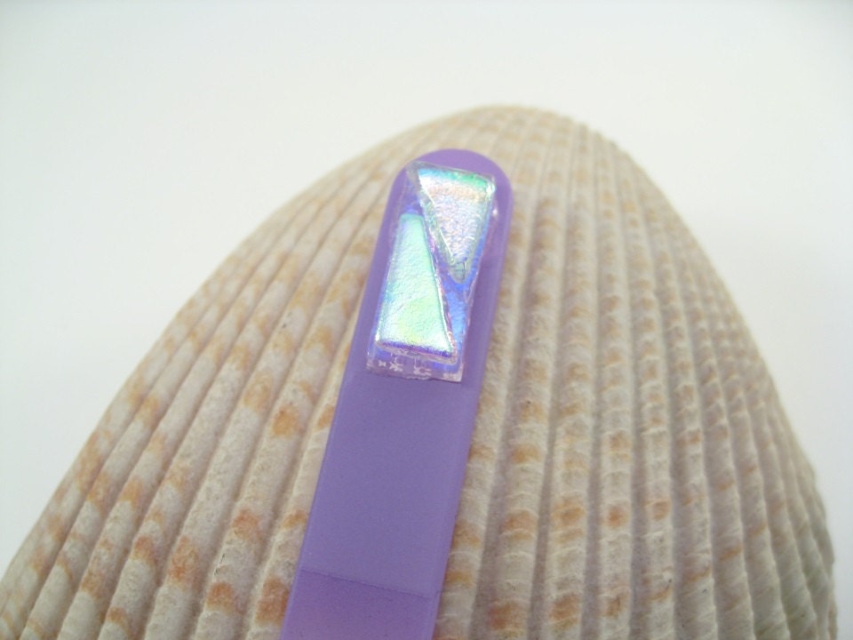 Dichroic Art Glass Nail Files  - Lavendar
