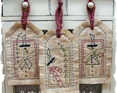 Frosty's Pine Tag Collection-Primitive Stitchery-E-PATTERN by Primitive Stitches-Instant Download