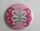 Pocket Mirror - Pink Butterfly