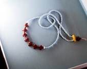 smågodis collection: cola (on rose pink) - a vintage glass beaded necklace by budpnq
