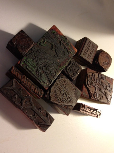 10 Vintage Letterpress Blocks from an old Jacksonville, Florida Business