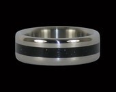 Hawaii Titanium Ring Style Reflections Black Metallic Flake Titanium Ring