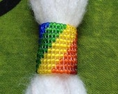 Rainbow swirl beaded dreadlock bead