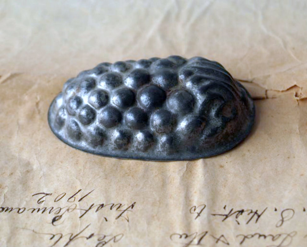 Antique Tin Grape Mold for Baking, Candle or Soap Making, Crafts, Assemblage Art - 5gardenias