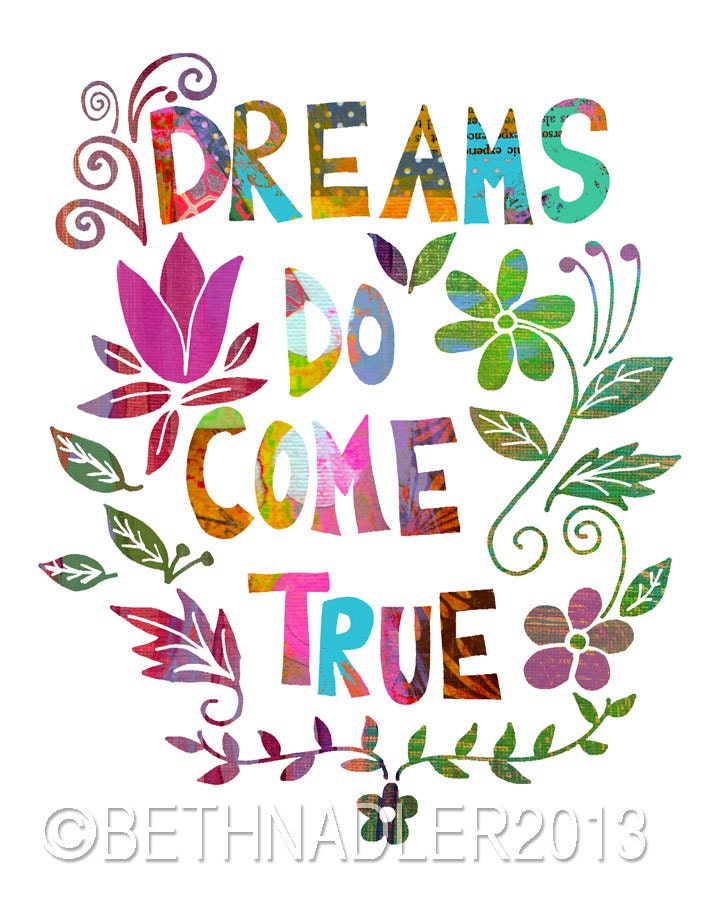 Dreams do Come True, Wall Art, Collage, Inspirational Art