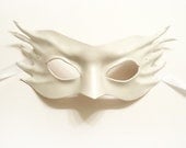 Leather Mask in Pearly Off White wings angel bird