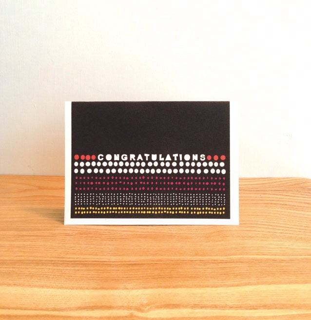 Greeting Card / Congratulations - Black - Geometric pattern