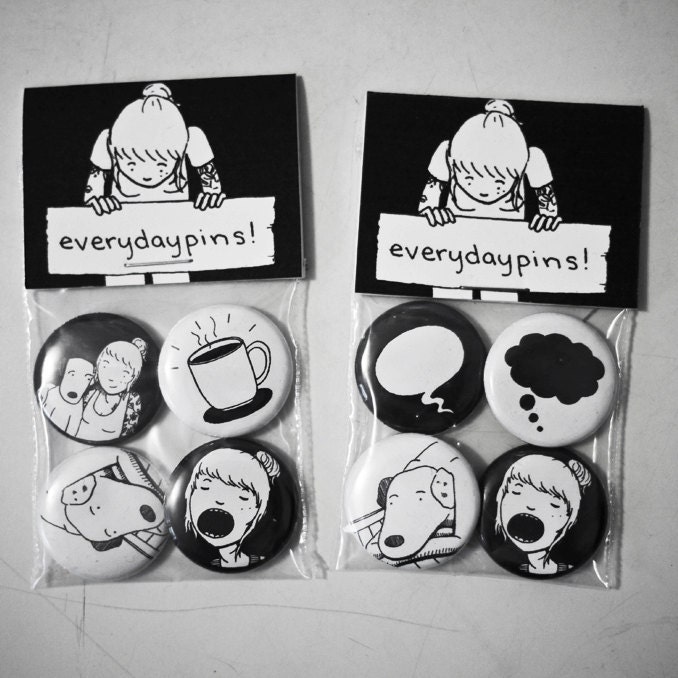Pack of four Everydaypants one-inch buttons