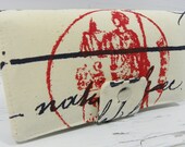 Handmade Long Wallet  BiFold Clutch - Lady Justice script
