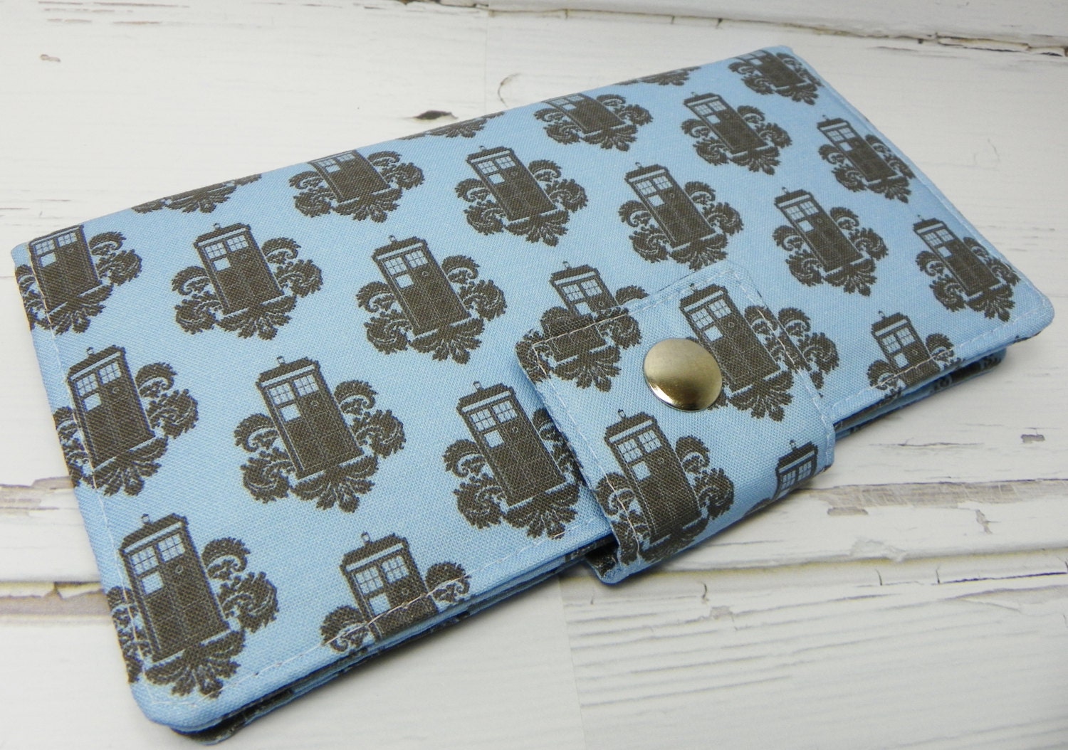 Handmade Long Wallet  BiFold Clutch - Doctor Who's Tardis