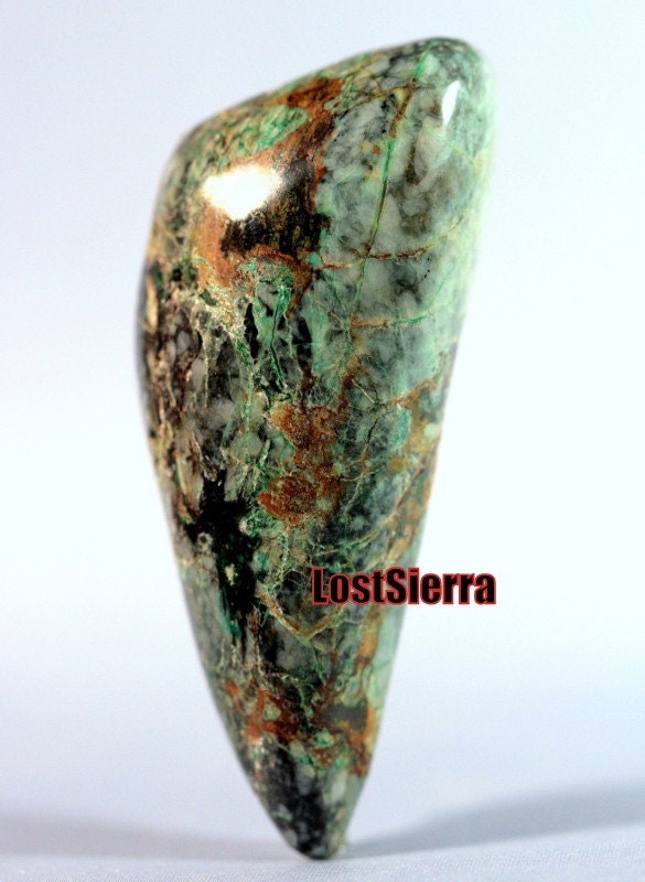 2013 New Gemstone Find "Sierra Creek Turquoise w/Gold Ore" Designer Cabochon 24mmX66mmX10mm High Dome