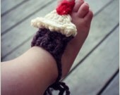 Download Now - CROCHET PATTERN Barefoot Baby Cupcake Sandals - One Size Fits All - Pattern PDF