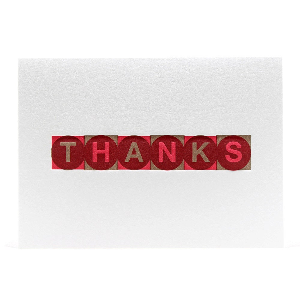 Thanks Block Note in Red & Brown
